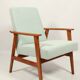 Vintage fauteuil rétro style blue bébé 1970 milieu de siècle modern design fauteuil de salon rénové