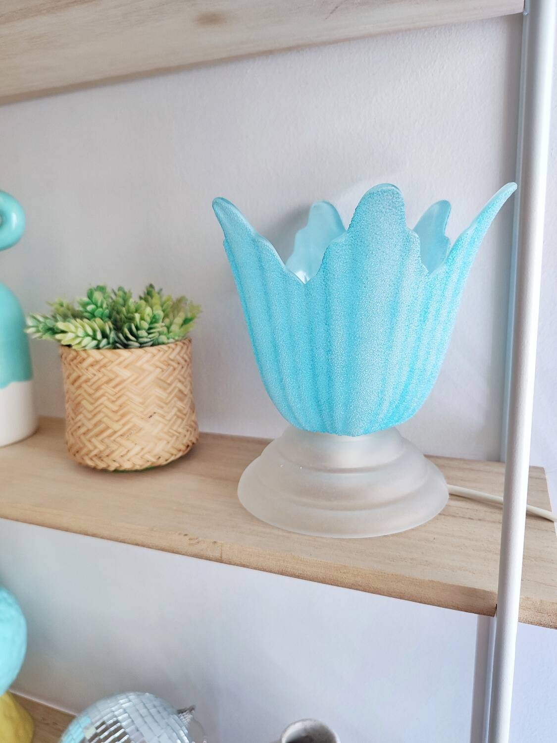 Adorable vintage glass table lamp