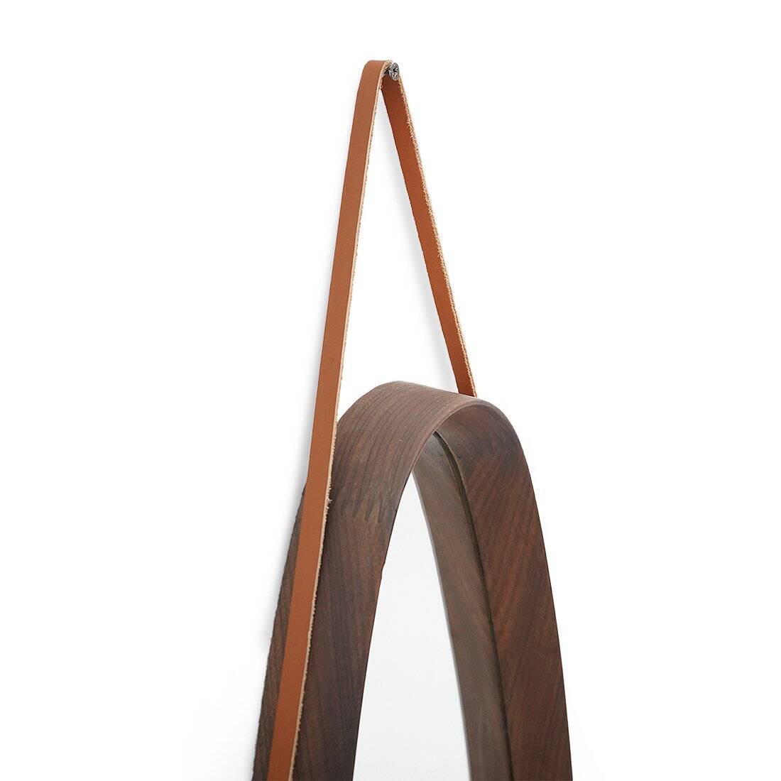 Oval wall mirror in teak, 1960s