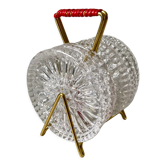 Set of 6 crystal coasters support brass scoubidou years 50-60