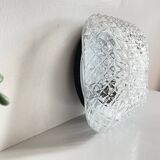 Wall lamp glass and steel ceiling light 1950s