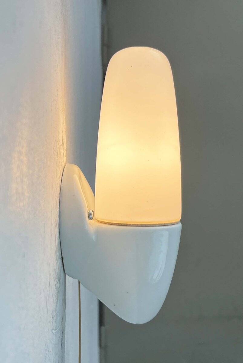 Mid-Century Modern German Ceramic 6065 Sconce by Wilhelm Wagenfeld for Lindner, 1950s, Set of 2
