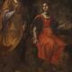 Peinture italienne antique du XVIIe siècle, Moïse sauvé des eaux.