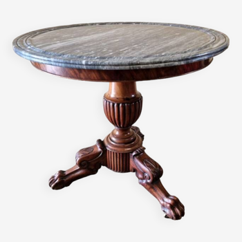 Pedestal table - In mahogany and mahogany veneer - Restoration Period (circa 1820-1830)