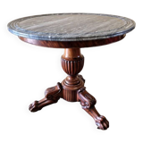 Pedestal table - In mahogany and mahogany veneer - Restoration Period (circa 1820-1830)