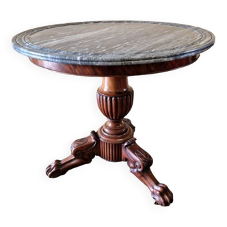 Pedestal table - In mahogany and mahogany veneer - Restoration Period (circa 1820-1830)