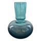 Vase en verre bullé bleu en verre bullé
