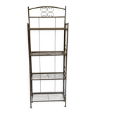 Black wrought iron shelf with 5 levels