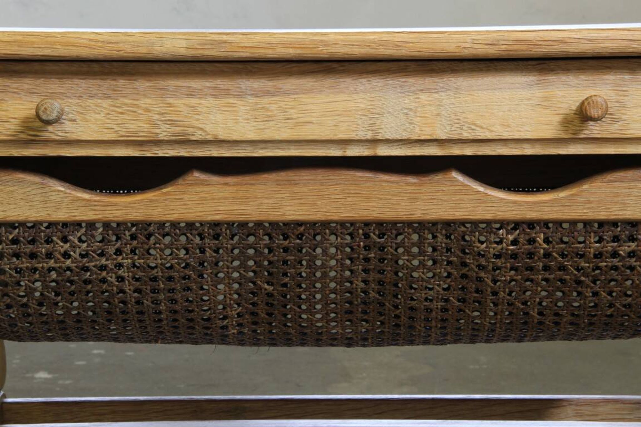 Vintage 1960s Danish oak coffee table, brutalist mid-century, style of Kjærnulf