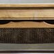Vintage 1960s Danish oak coffee table, brutalist mid-century, style of Kjærnulf