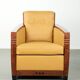 Fauteuil Art Déco jaune de luxe et bien entretenu