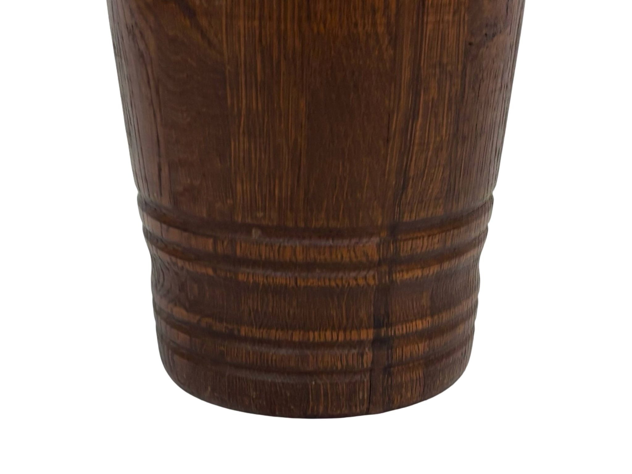Vintage umbrella stand - holder oak basket storage design 60's minimalist