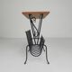 Vintage side table, magazine rack with Hemiksem tile, 1950s
