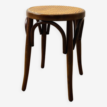 Cane stool in bent wood