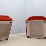 Vintage velvet armchairs Italy 1970s