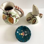 Marseille ceramic lot "alamar" pitcher jug pourer + ashtray pocket emptyer