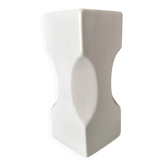 Vintage Sculptural White Ceramic Vase | Postmodern / Memphis Style