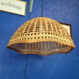 Abat jour pendant lamp in vintage wicker