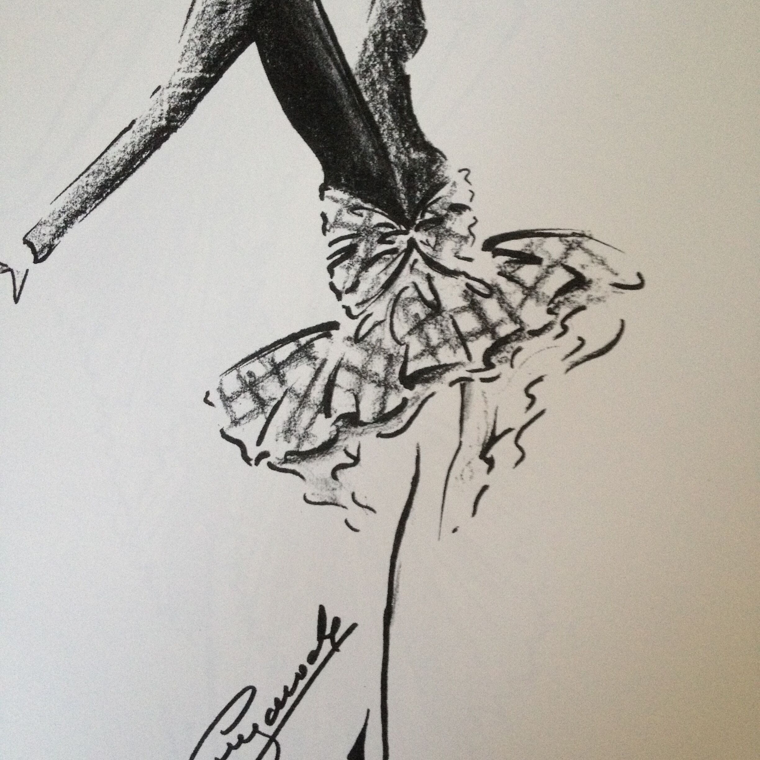 Nice press fashion illustration by Guy Laroche- period - late 80s.
