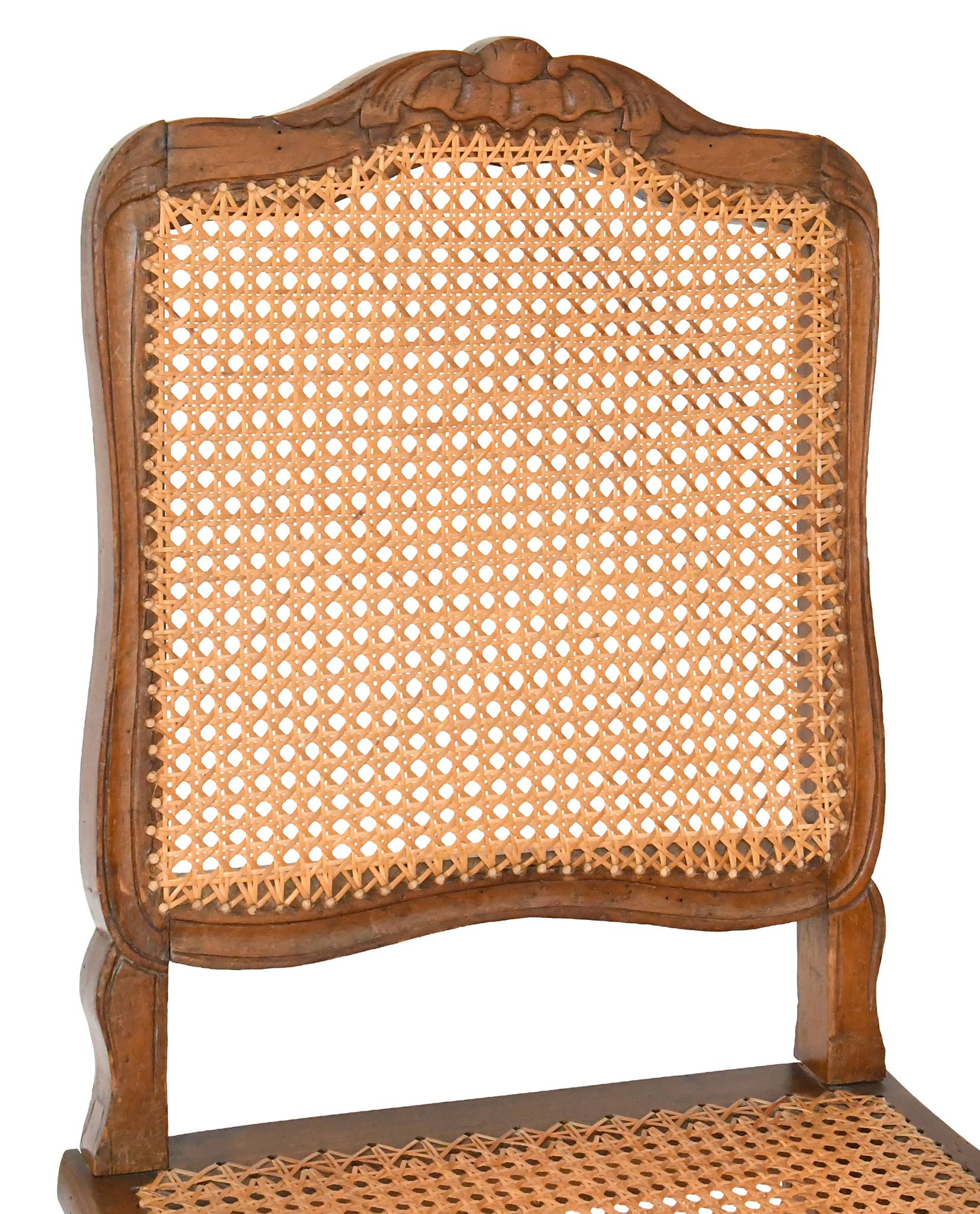4 caned chairs from the Louis XV period stamped by Charles Delenoncourt.