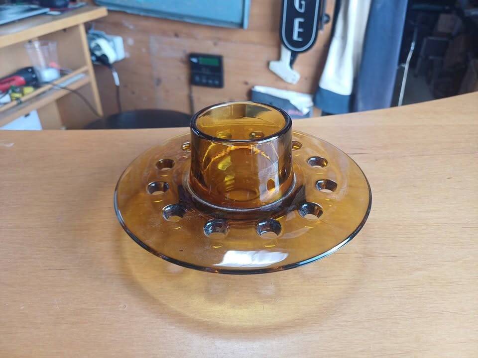 Vintage amber glass centerpiece