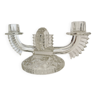 Czechoslovak moulded glass candlestick