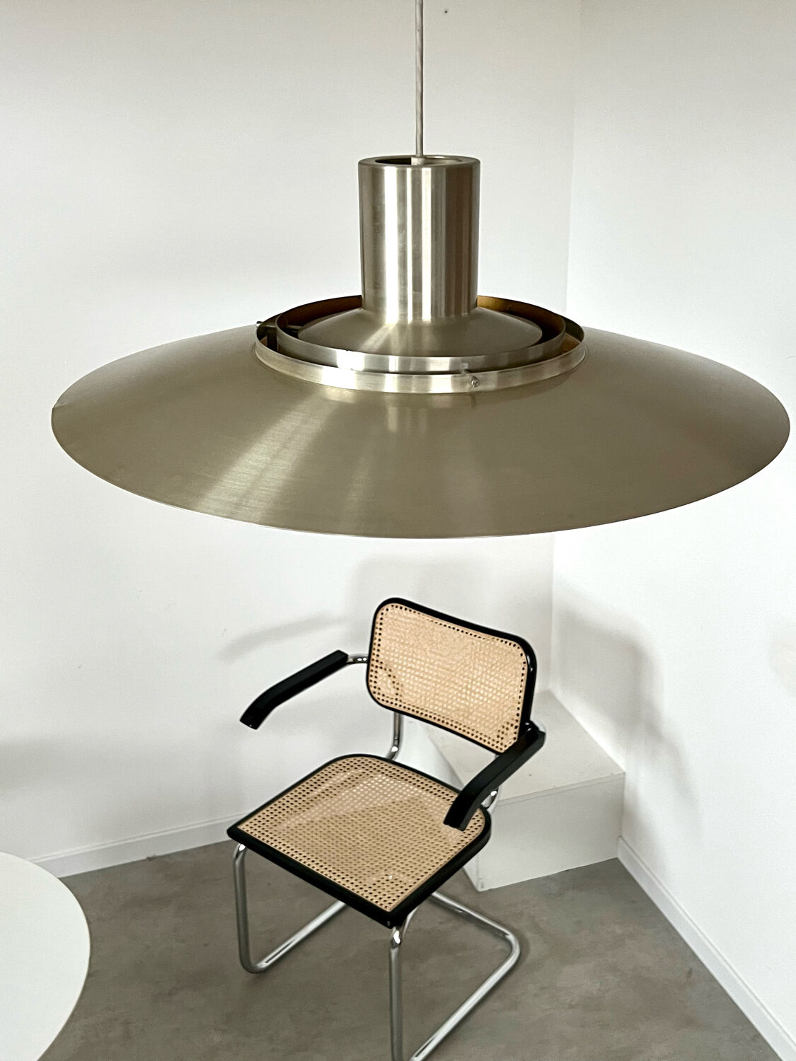 Old Scandinavian design suspension lamp Preben Fabricius and Jørgen Kastholm for Nordisk Solar vintage