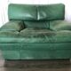 Fauteuil cuir vert Roche Bobois