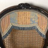 Convertible armchairs Louis XV era in walnut moulded and cannes