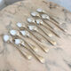 Series of 11 large old spoons, silver metal