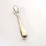 WMF vintage sugar tongs in silver-plated metal with crossed ribbon decoration.