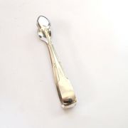 WMF vintage sugar tongs in silver-plated metal with crossed ribbon decoration.