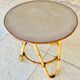 Vintage rattan and bamboo side table, circa 1969.