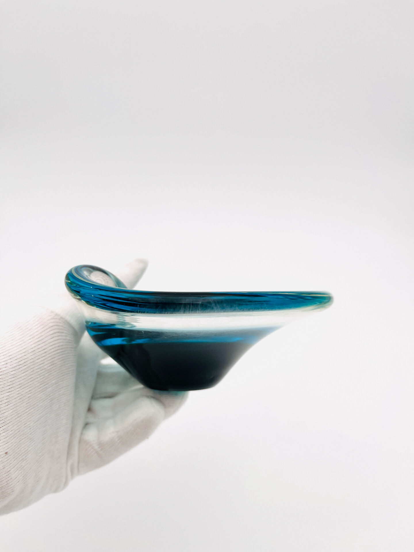 Murano Ashtray Galliano Ferro Sommerso Emerald Green 1960
