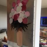 Beautiful bouquet of flowers on canvas