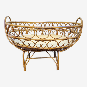 Rattan and bamboo cradle