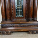 Renaissance style bookcase display case in carved walnut and oak circa 1850