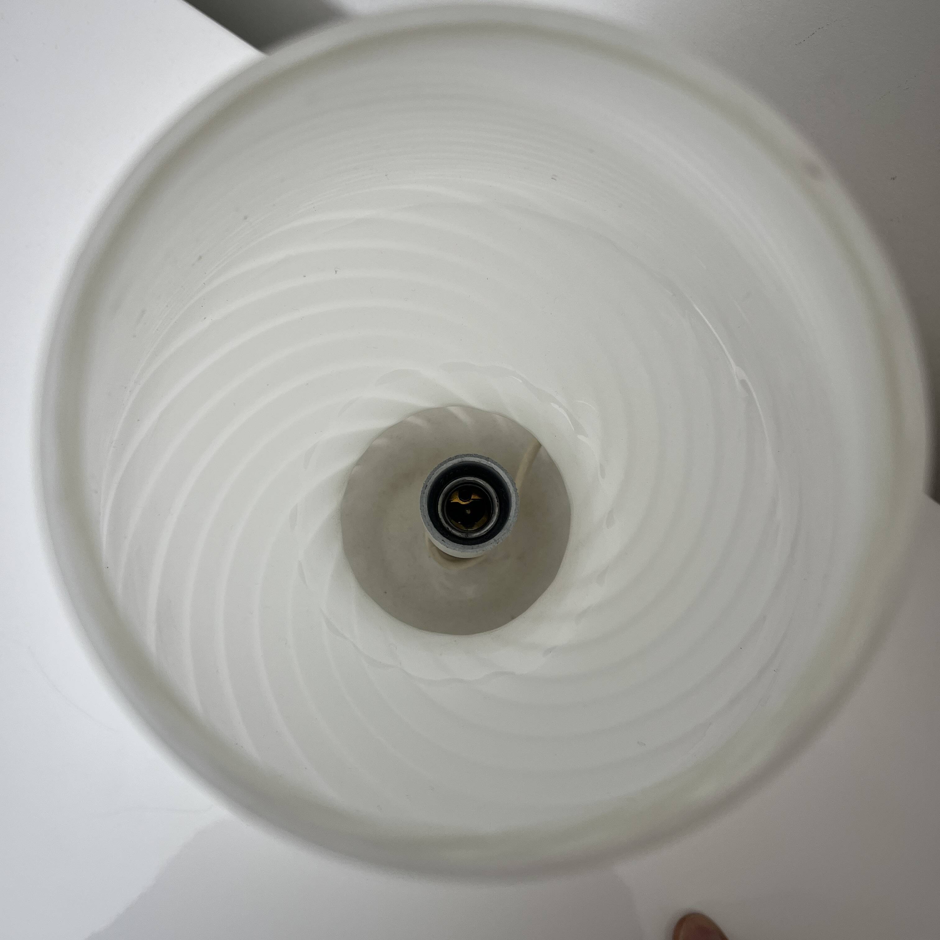 Murano mushroom lamp Italy vintage spiral decor glossy white