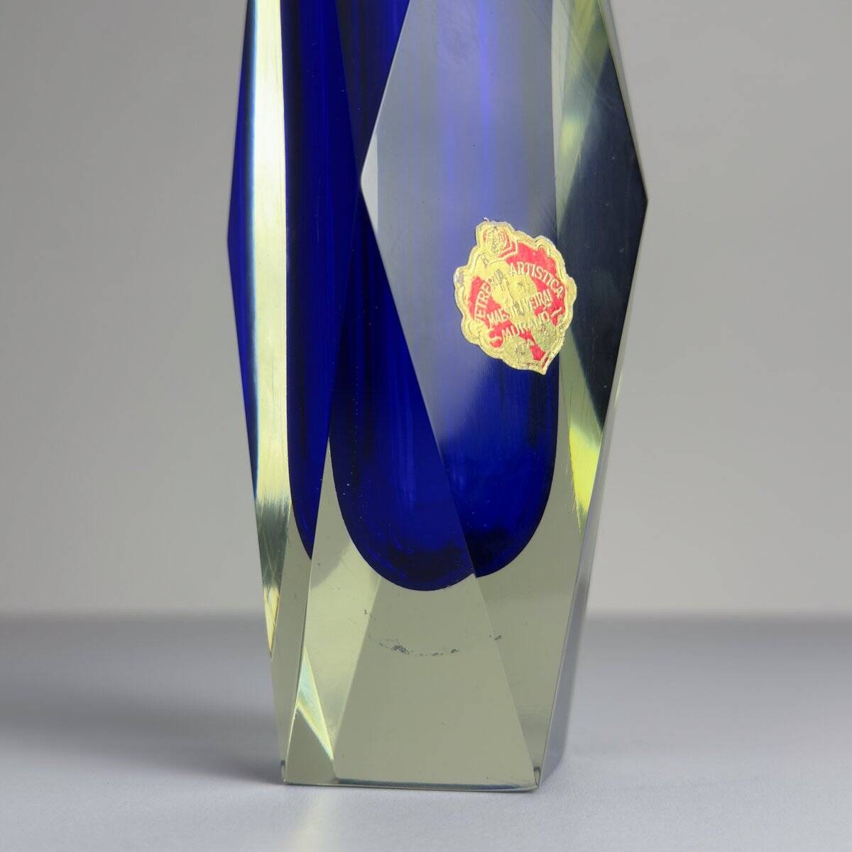 Murano Blue Sommerso Vase, Vintage, Italy, 1970s