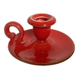 Red ceramic cellar rat candle holder