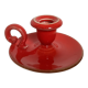 Red ceramic cellar rat candle holder