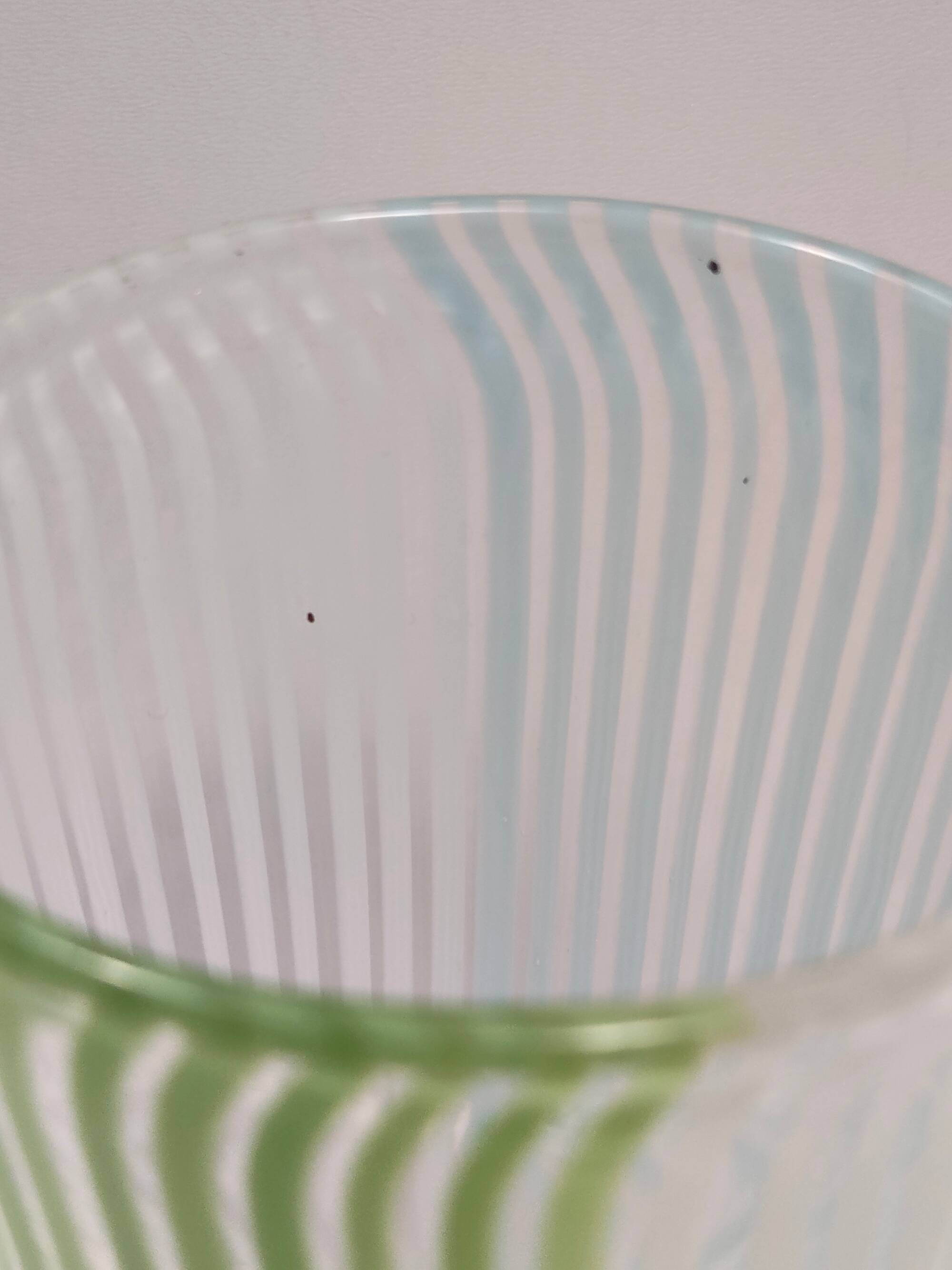 Green, White and Light Blue Murano Glass Vase by Dino Martens