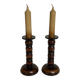 Pair of wooden candlesticks with artificial candles Artilux
