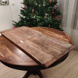 Round walnut table