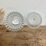 Vintage chiseled glass sugar bowl