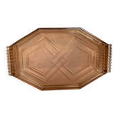Plat plateau en verre rose style Rosaline C