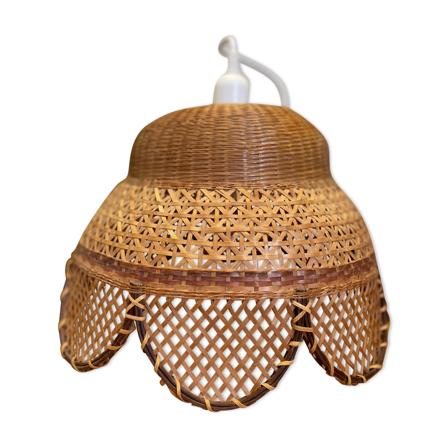 Vintage rattan and wicker pendant light