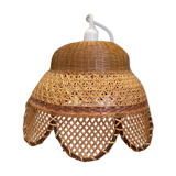 Vintage rattan and wicker pendant light