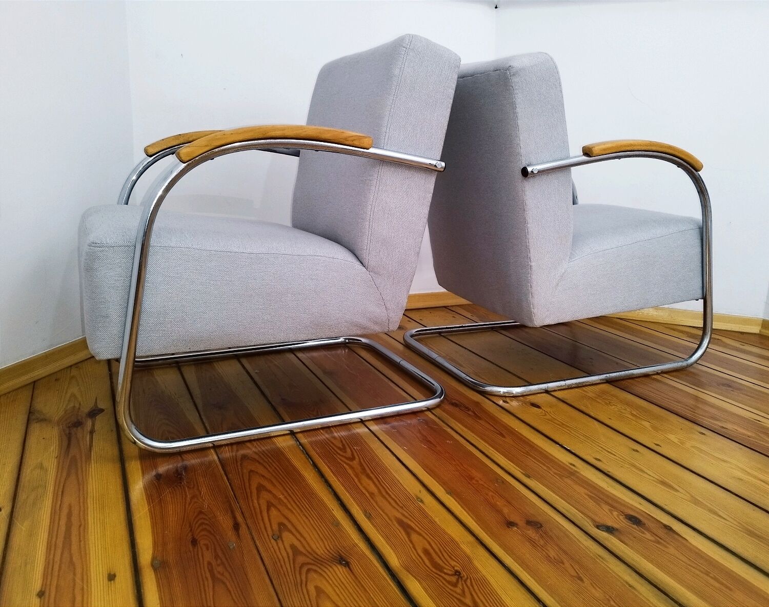 Pair of mücke melder fn 21 armchairs, vintage, 1930