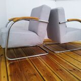 Pair of mücke melder fn 21 armchairs, vintage, 1930